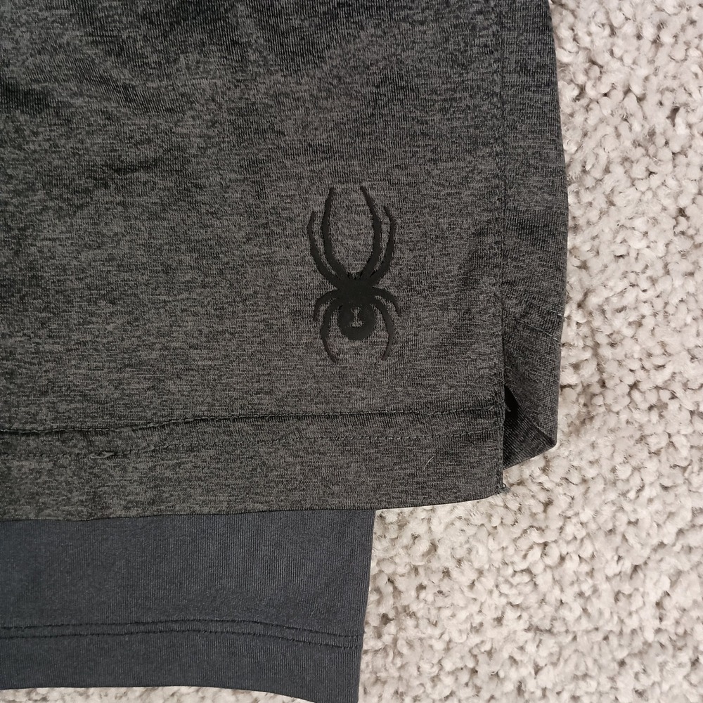 Spyder Small Mens Grey 2-in-1 Compression Liner Active Training Shorts SPM539R - Picture 2 of 5